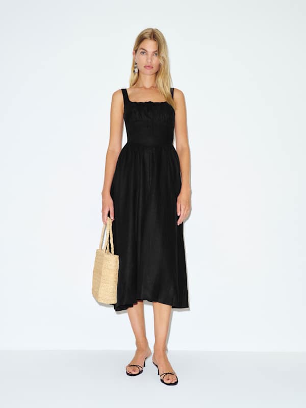 Balia Linen Dress - Black
